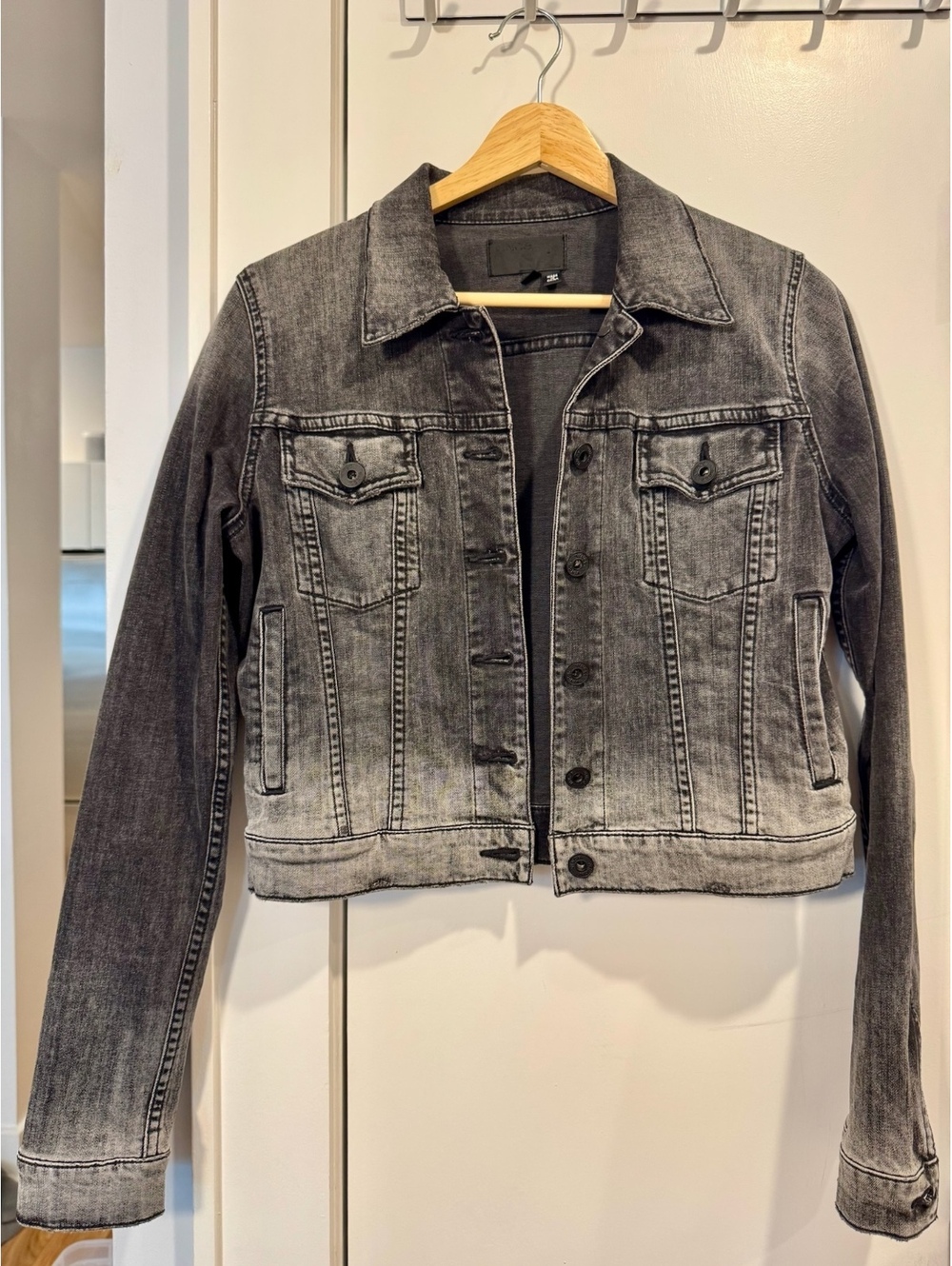 Vince washed/ombré black denim jacket